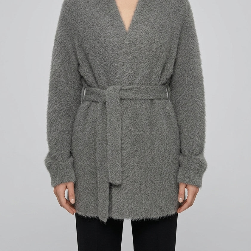 Loose-fitting Mid-length Cardigan Sweater Coat