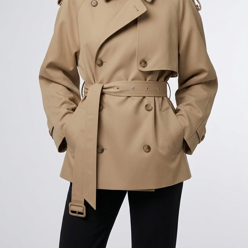 Double-breasted Trench Coat with Belt