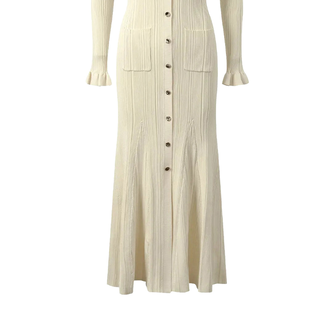 Pocket Ribbed Knit Midi Dress