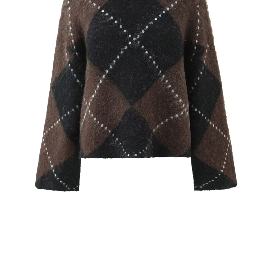 Argyle Wool-Blend Sweater