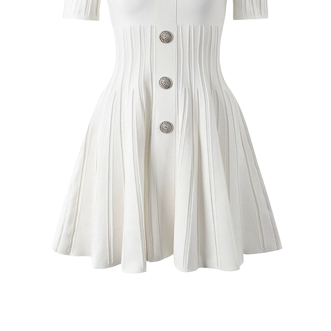 Waist-Cinching Knit Mini Dress