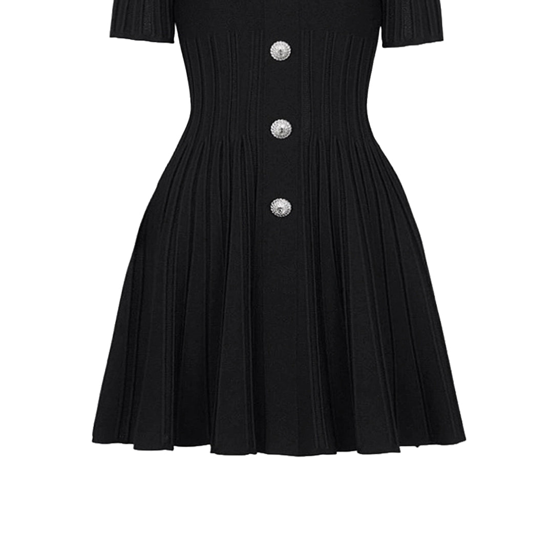 Waist-Cinching Knit Mini Dress