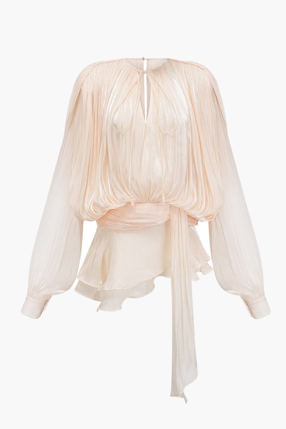 Moon 45 Beige / S Fully-pleated Ruffled Mini Dress