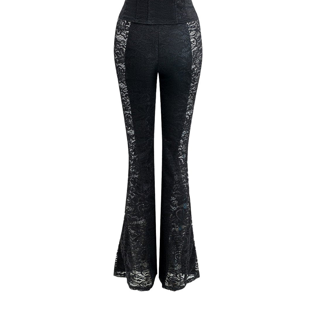 Moon 45 Black / S Halter Neck Sheer Lace Jumpsuit