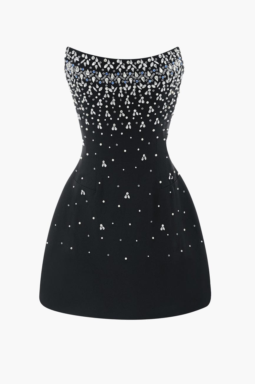 Moon 45 BLACK / S Melisande Embellished Mini Dress