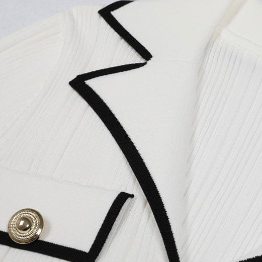 Moon 45 Blazer-Style Lapel Knitted Dress