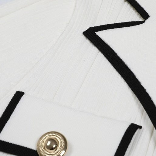 Moon 45 Blazer-Style Lapel Knitted Dress