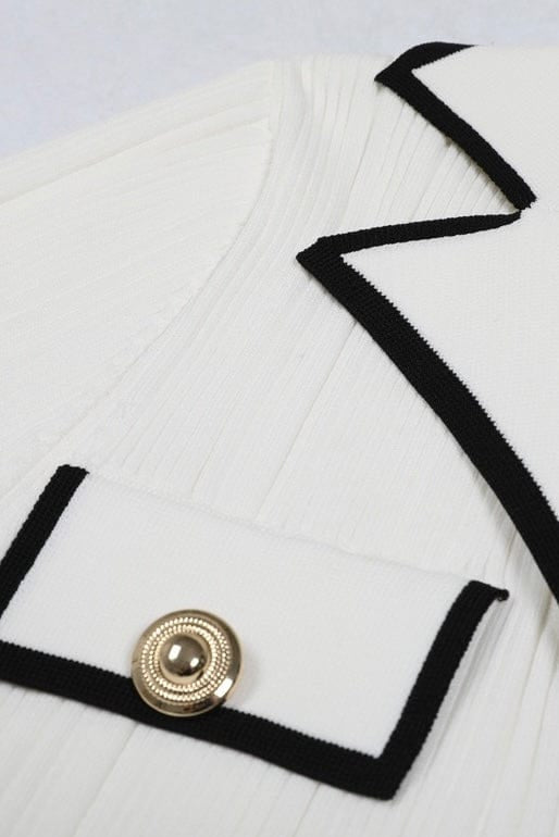 Moon 45 Blazer-Style Lapel Knitted Dress