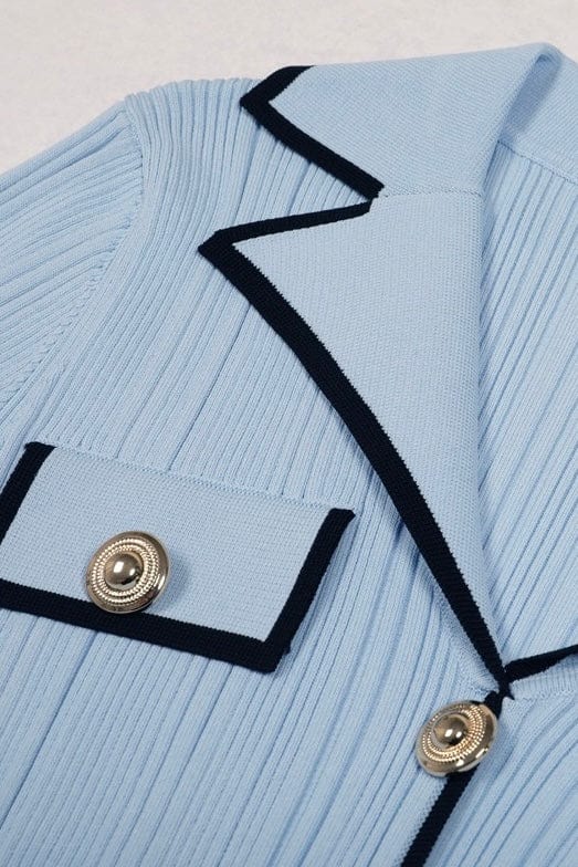 Moon 45 Blazer-Style Lapel Knitted Dress