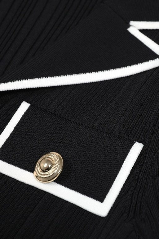 Moon 45 Blazer-Style Lapel Knitted Dress