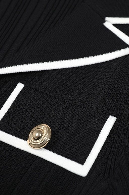 Moon 45 Blazer-Style Lapel Knitted Dress