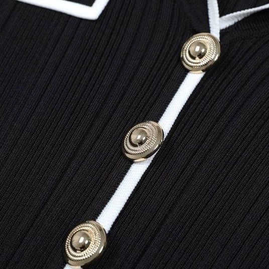 Moon 45 Blazer-Style Lapel Knitted Dress