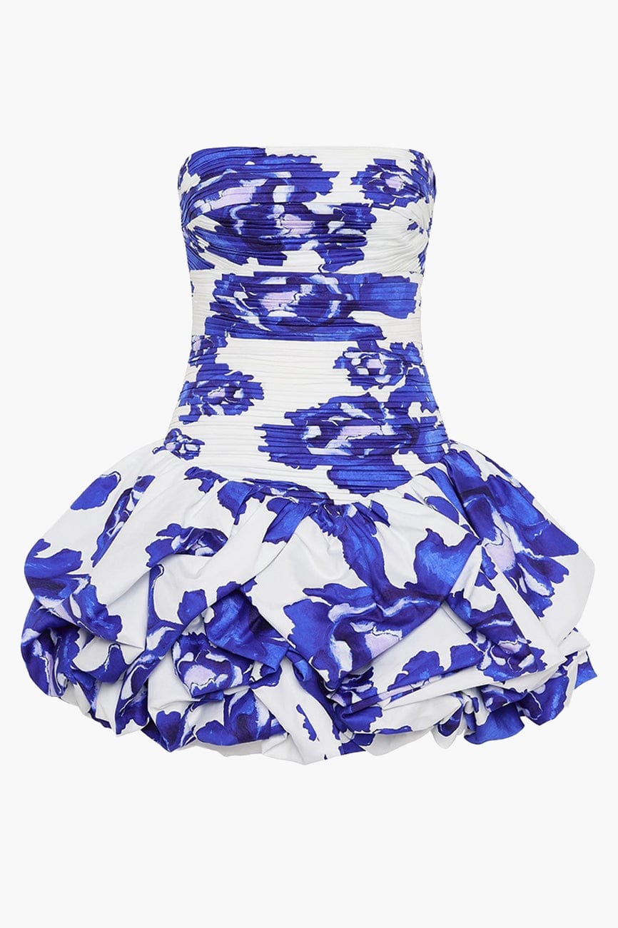 Moon 45 Blue Pleated Peplum Mini Skirt