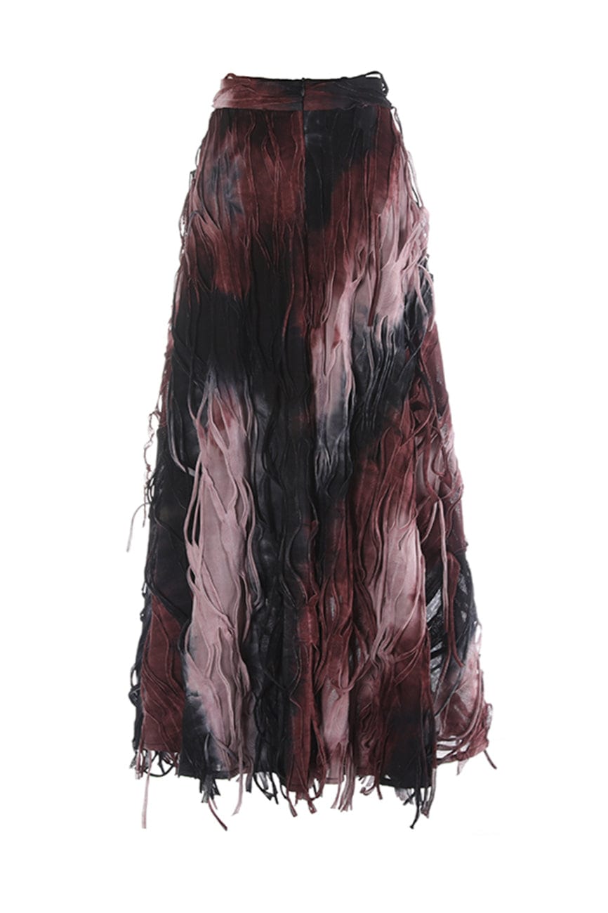 Moon 45 Bohemian Fringe Layered Maxi Skirt