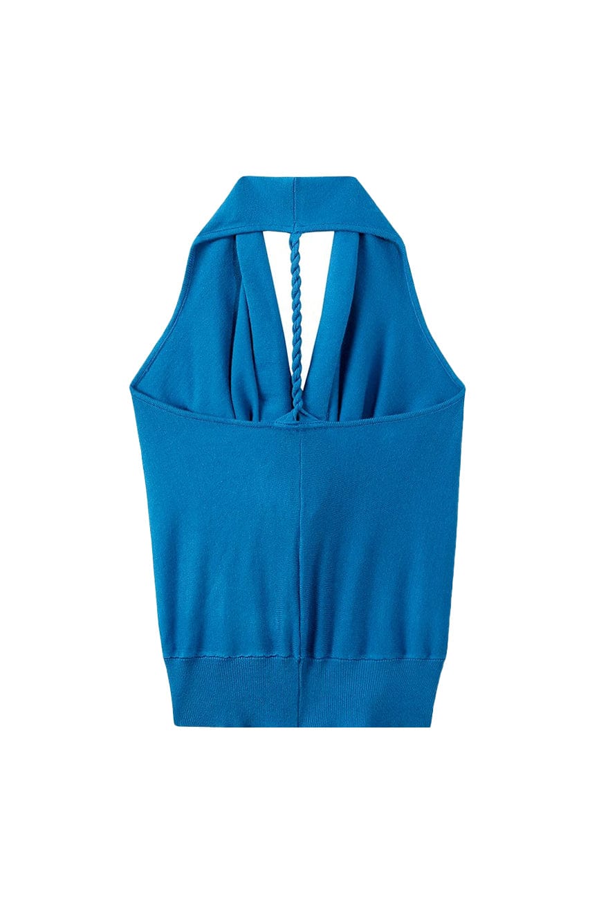 Moon 45 Cowl Neck Halter Backless Top