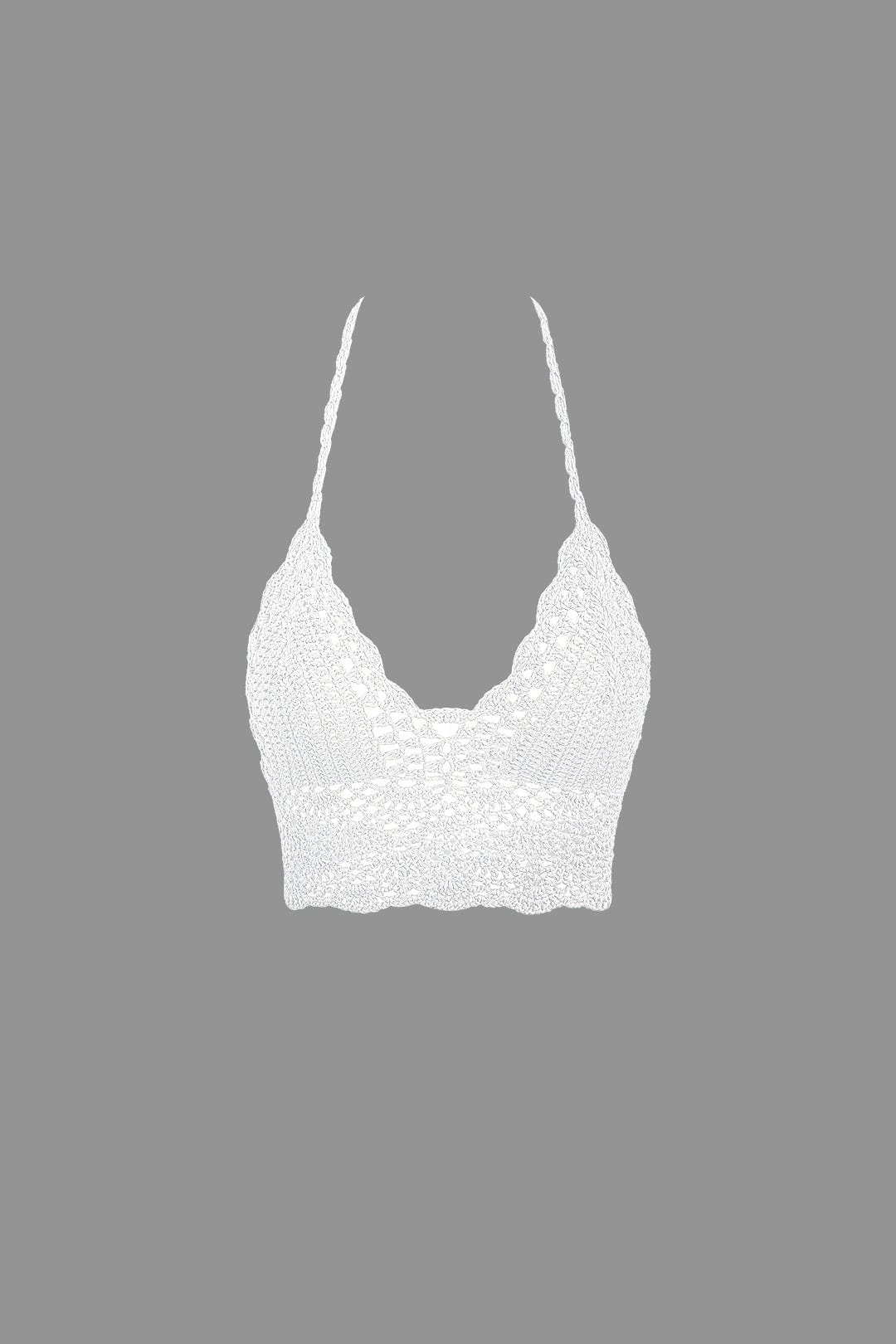 Moon 45 Crochet Halter Knit Cami Top And Mini Skirt Set