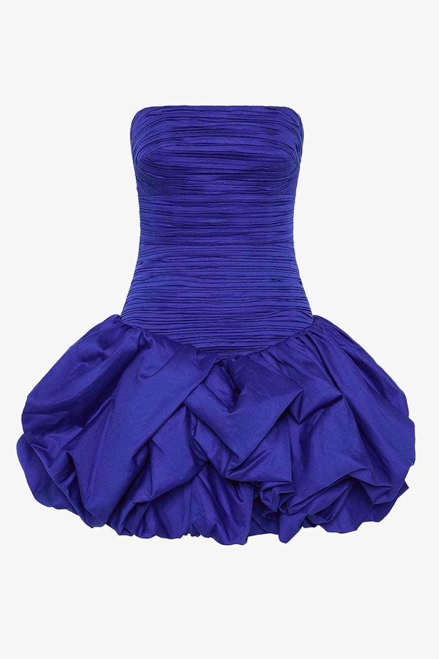 Moon 45 Dark Blue Pleated Peplum Mini Skirt