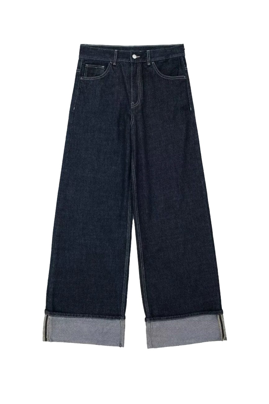Moon 45 DARK BLUE / XS Quilted Denim Pants