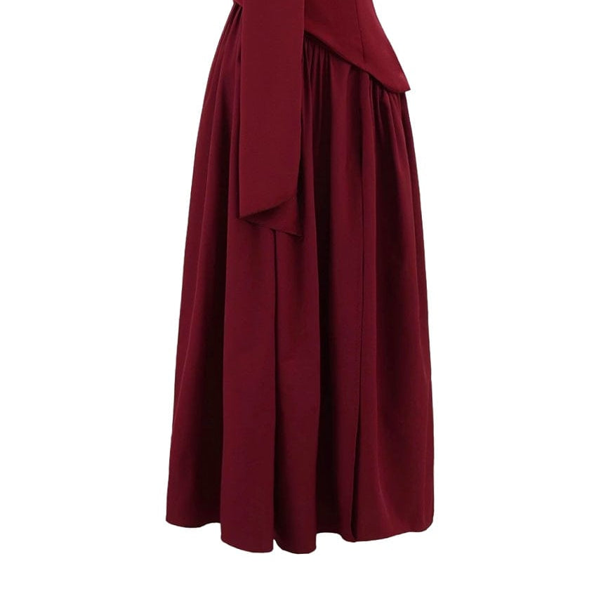 Moon 45 Dark Red / XS Adjustable Strapless Mesh Patchwork Dress