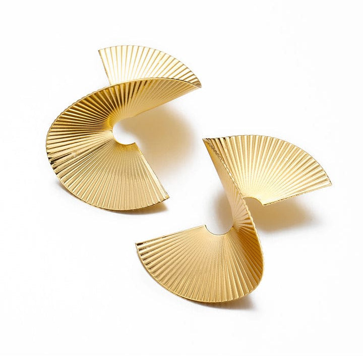 Moon 45 Elegant Pleated Metal Earrings