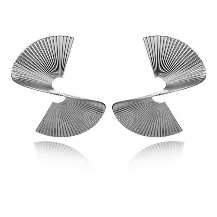 Moon 45 Elegant Pleated Metal Earrings