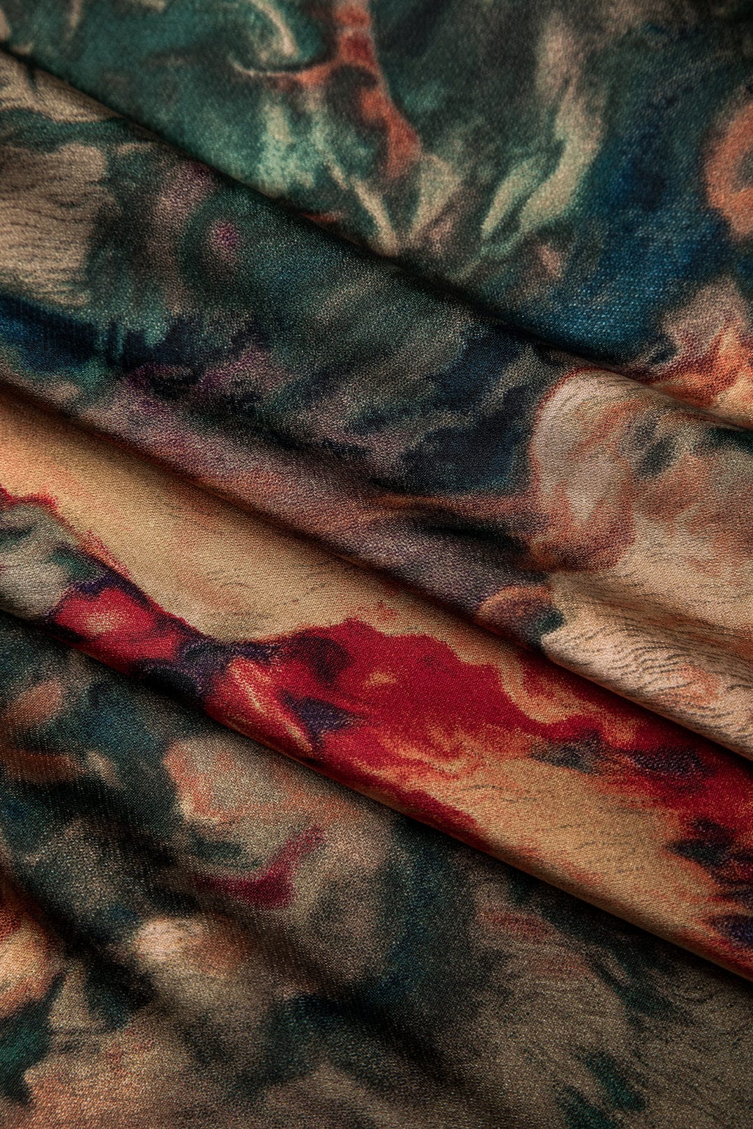 Moon 45 Floral / One size Satin Floral Print Tie Front Skirt