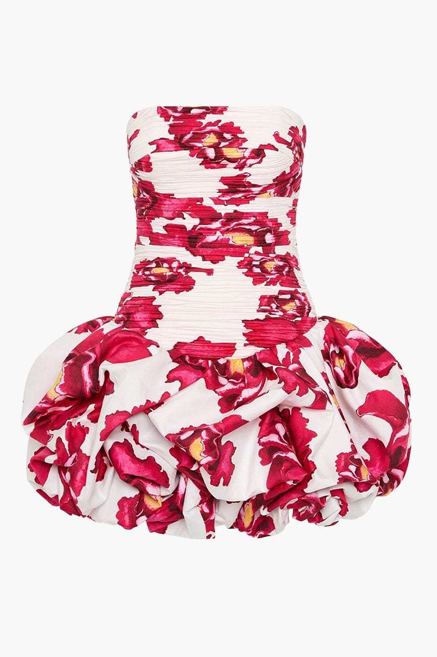 Moon 45 Fuchsia Pleated Peplum Mini Skirt