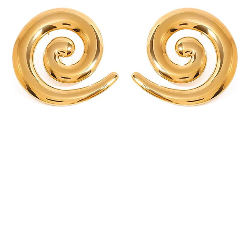 Moon 45 Gold / 3.72cm*3.76cm Threaded Metal Stud Earrings