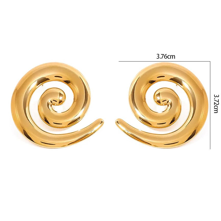 Moon 45 Gold / 3.72cm*3.76cm Threaded Metal Stud Earrings