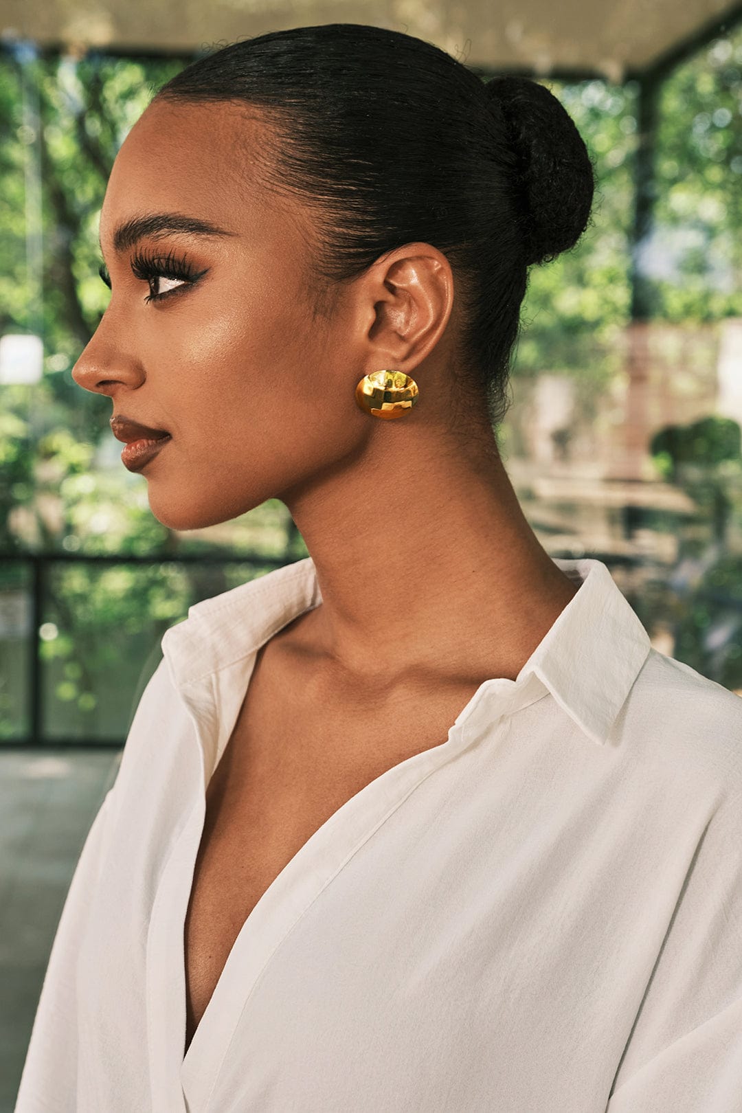 Moon 45 GOLD Metal Earrings