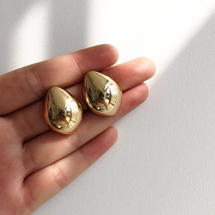 Moon 45 Gold / ONE SIZE Elegant Metal Drop Earrings