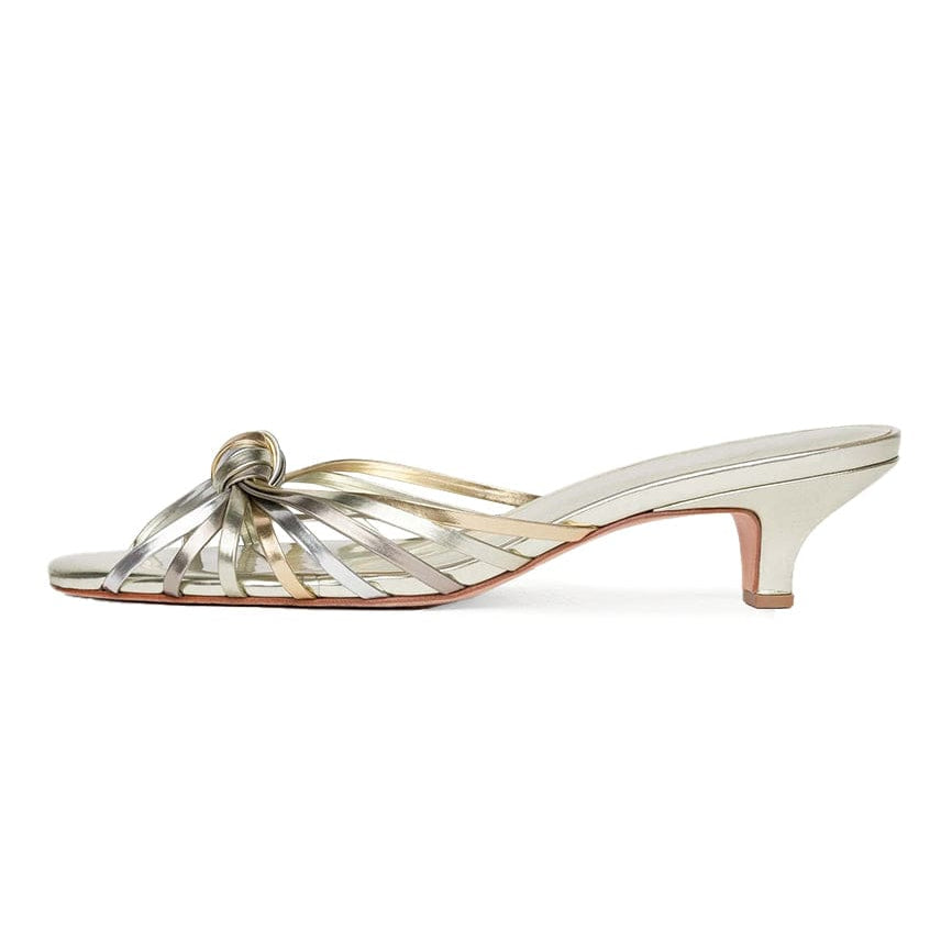 Moon 45 Gold & Silver / 36 Gold and Silver Knotted French-Style Sandals