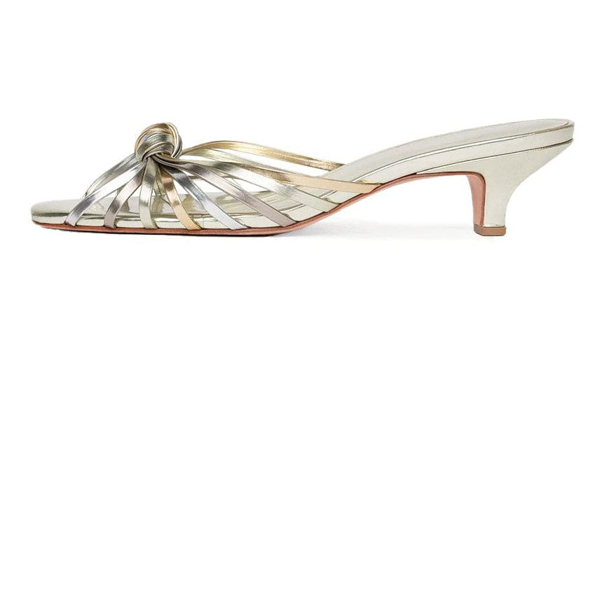 Moon 45 Gold & Silver / 36 Gold and Silver Knotted French-Style Sandals