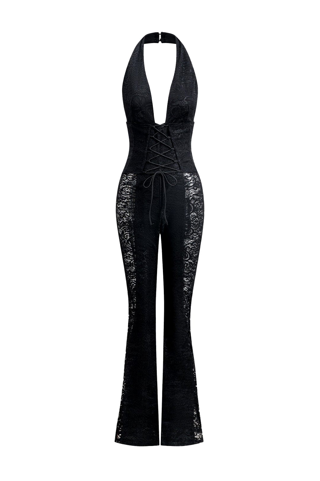 Moon 45 Halter Neck Sheer Lace Jumpsuit