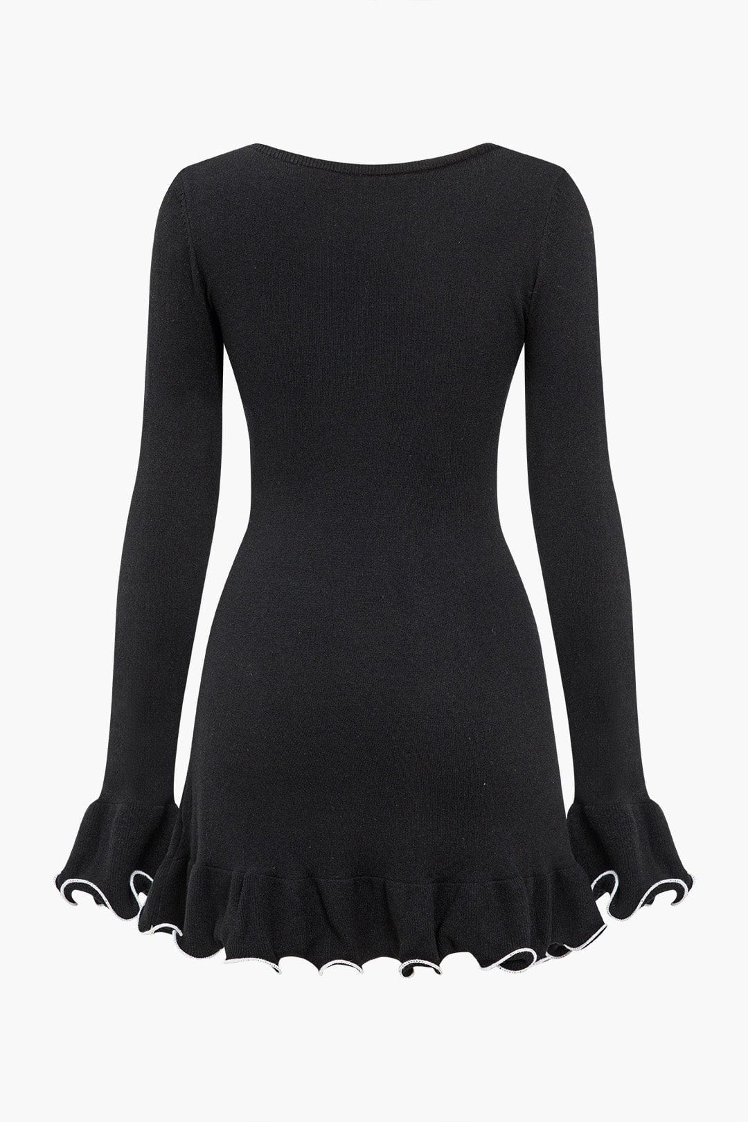 Moon 45 Knit Contrast Whipstitching Dress