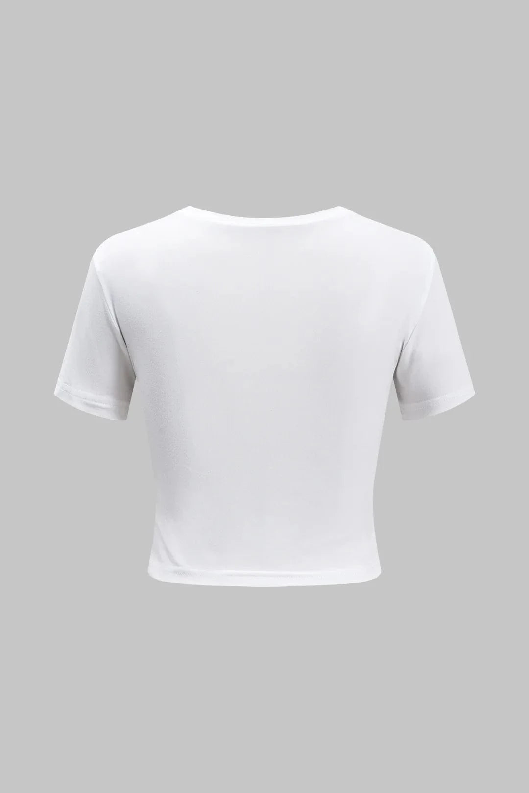 Moon 45 Letter Print Round Neck Short Sleeve T-Shirt