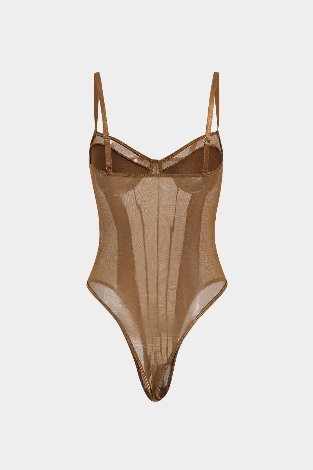 Moon 45 Mesh Backless Sheer Patchwork Corset Slip