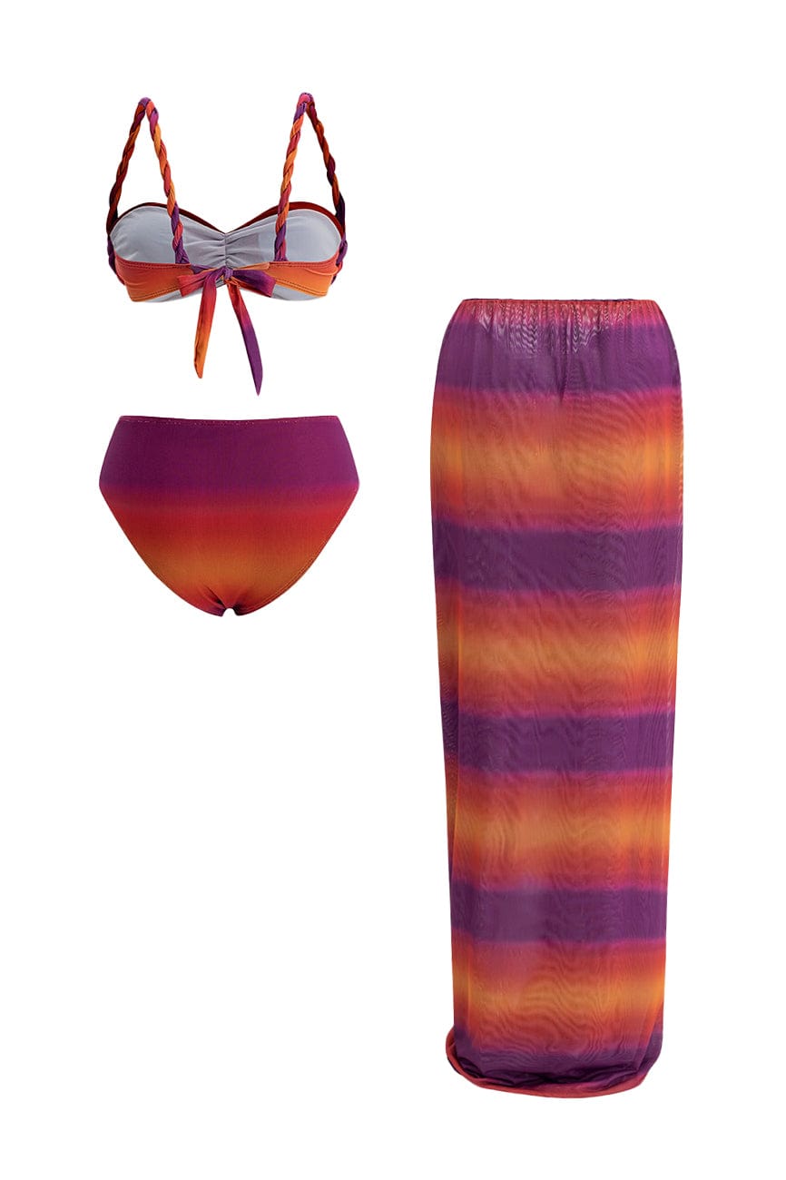 Moon 45 Mesh Ombre Beach Three-Pieces Bikini Set