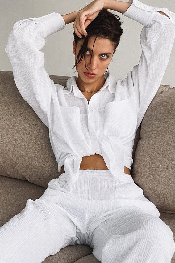 Moon 45 Minimalist Cotton Two Piece Pants Set