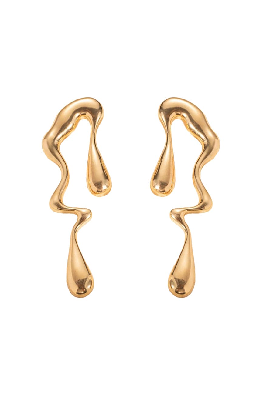 Moon 45 ONE SIZE / Gold Chic Asymmetric Water Drop Earrings