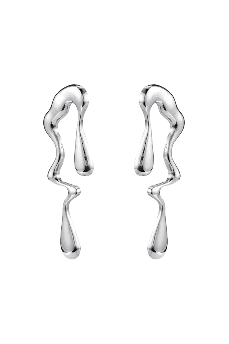 Moon 45 ONE SIZE / Silver Chic Asymmetric Water Drop Earrings
