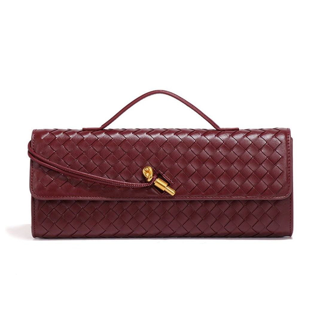 Moon 45 RED / One Size Two Way Woven Flap Clutch Shoulder Bag