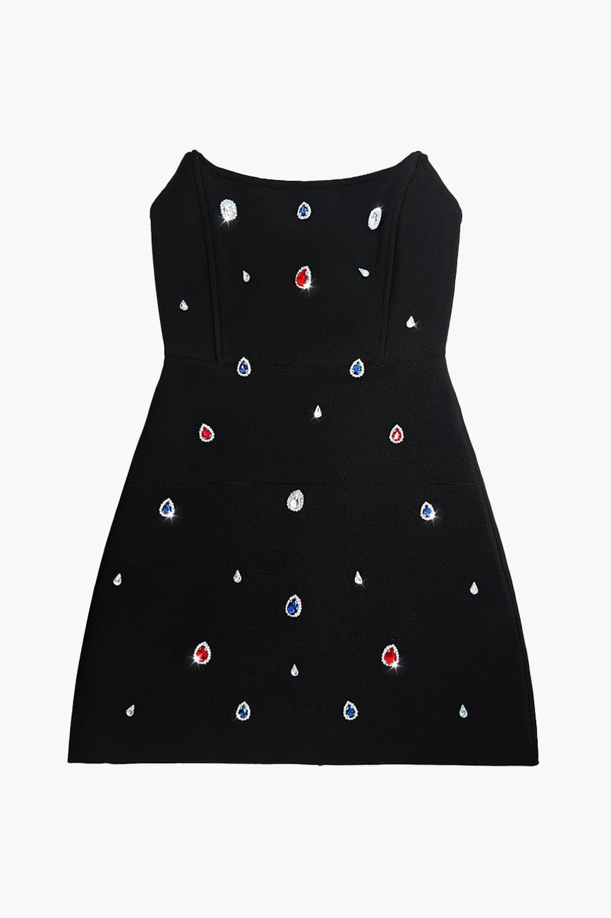 Moon 45 Rhinestone Elegant Party Evening Gown Mini Dress