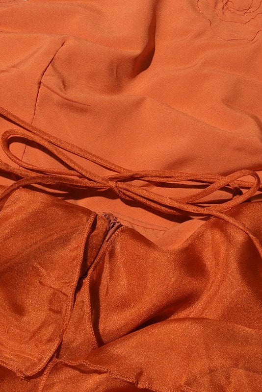 Moon 45 Ruffle Floral Lightweight Loose Tie-Back Backless Midi Dress