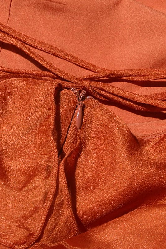 Moon 45 Ruffle Floral Lightweight Loose Tie-Back Backless Midi Dress