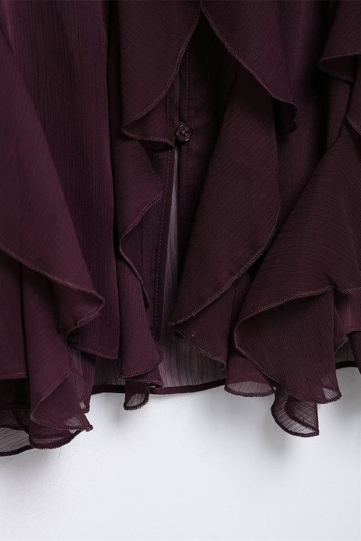 Moon 45 Ruffle-Trimmed Sheer Loose Top