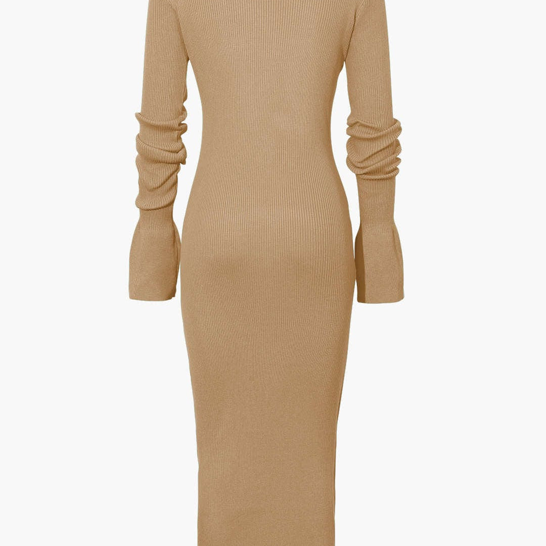 Moon 45 Shell Sleeve Ribbed Maxi Dress
