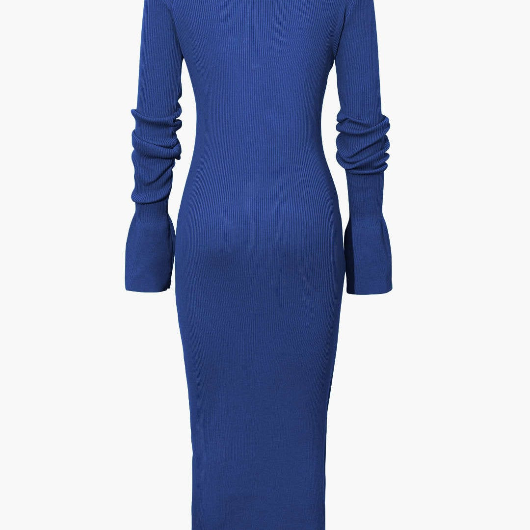 Moon 45 Shell Sleeve Ribbed Maxi Dress