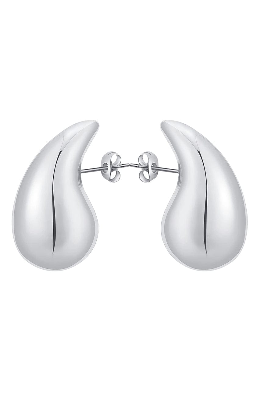 Moon 45 Silver / 40mm*24mm Waterdrop-shaped Metal Earrings