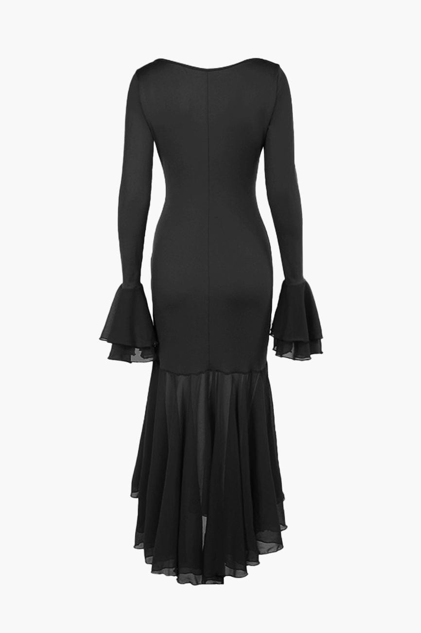 Moon 45 Spliced Ruffle Trim Maxi Dress